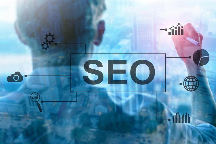 seo -搜索引擎优化数字营销和模糊背景下的互联网技术概念